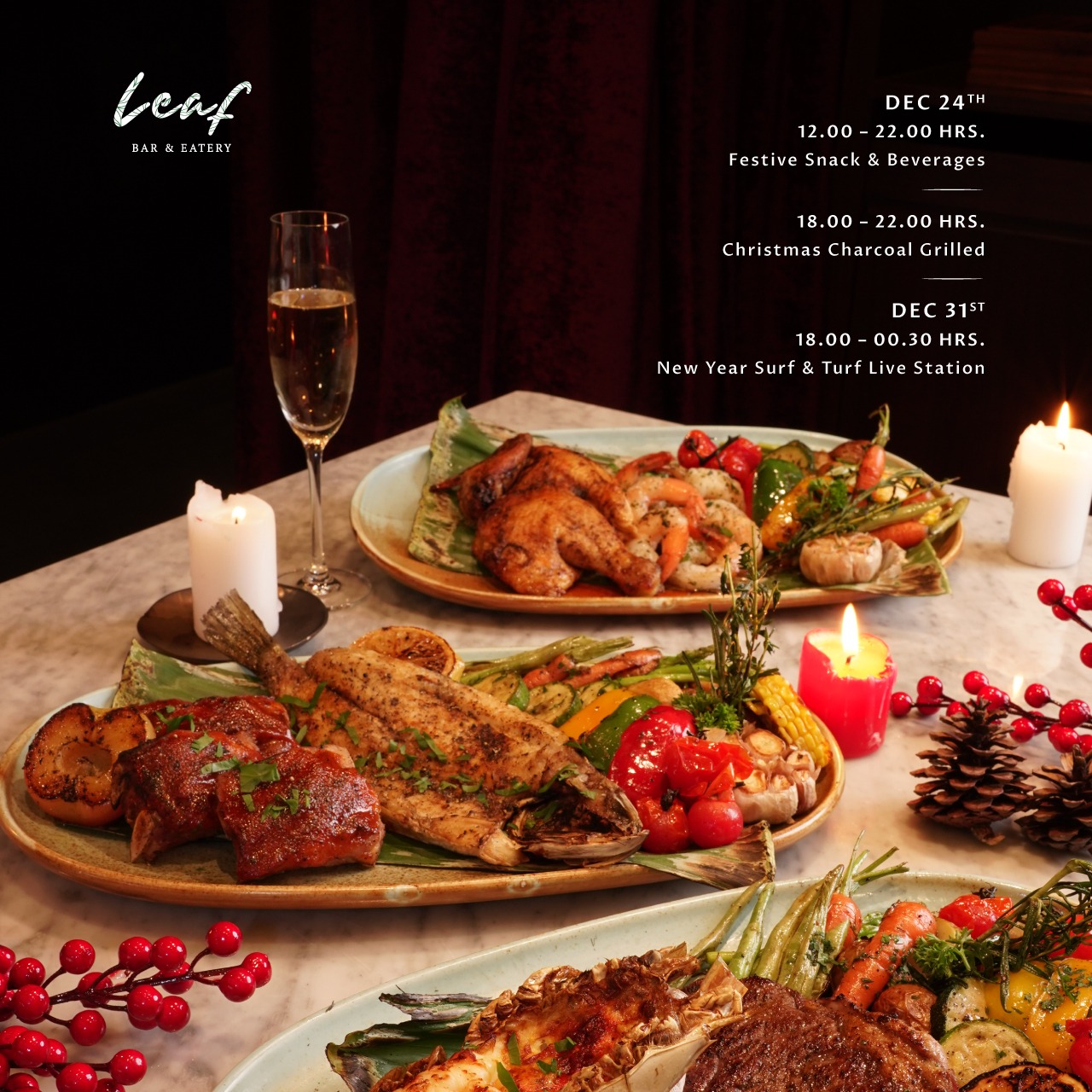 Festive Dining at Leaf Bar & Eatery